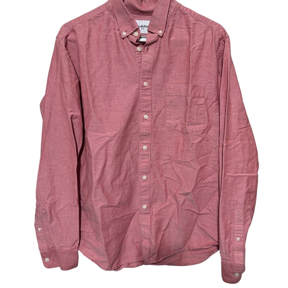 Goodfellow & Co Men's Button Down Shirt Whittier Oxford red long sleeve sz L
